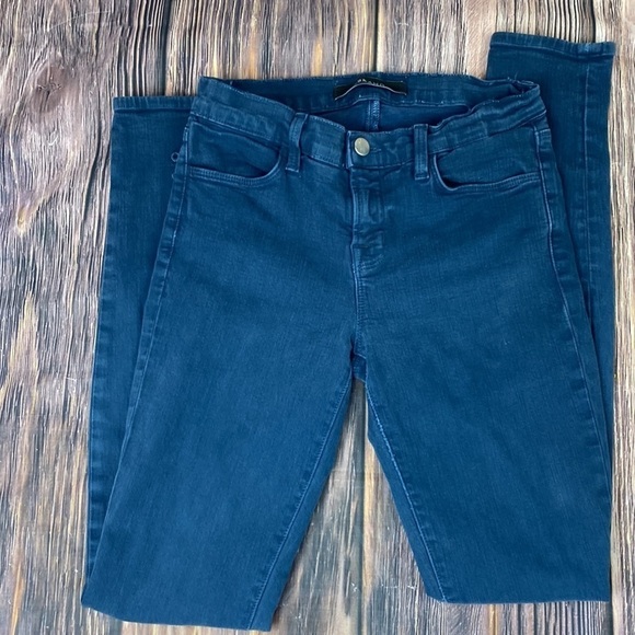 J Brand Blue Skinny Jeans With Large Eyelet Detail Down Rear Leg- Size 26 - Picture 4 of 10
